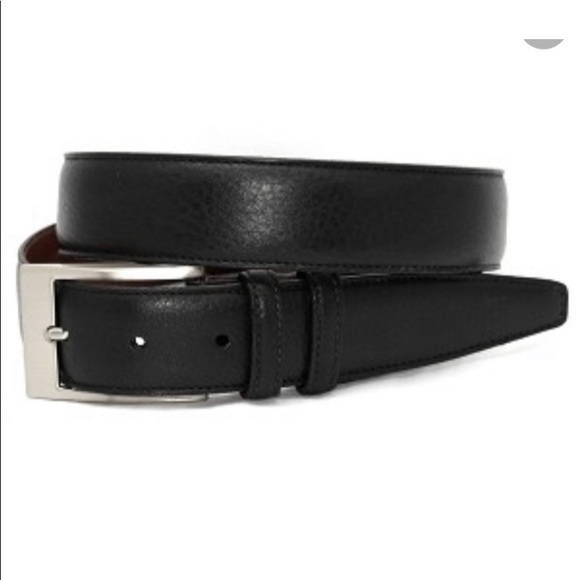 Men’s tumbled glove cowhide black men’s Belt 52 - Picture 8 of 8